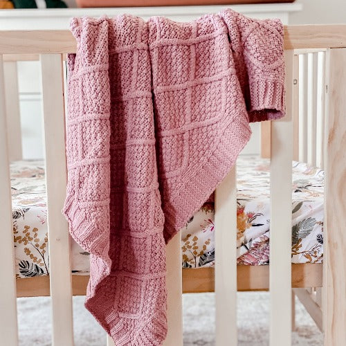 Rose Organic Knitted Blanket