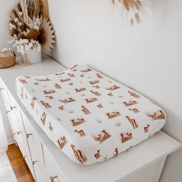 Fawn Organic Cotton Bassinet Sheet / Change Mat Cover