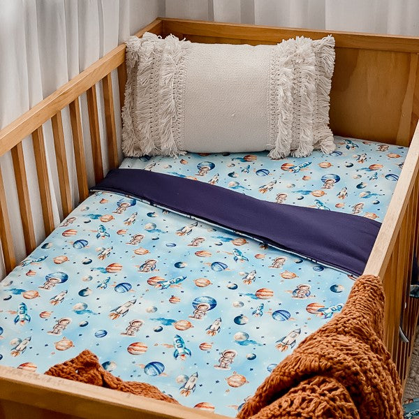 Space Rockets Cot Quilt