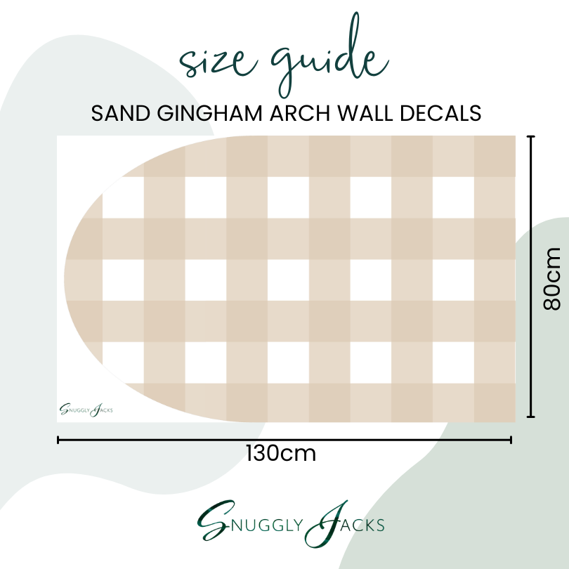 Sable Gingham Arch Wall Art Decal/Autocollant mural amovible