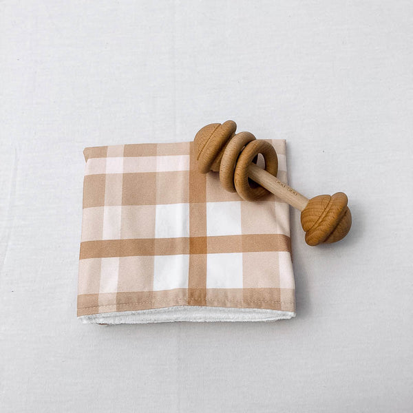 Earthy Plaid Burp Cloth