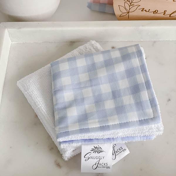 Cornflower Gingham Baby Bath Wash Cloth