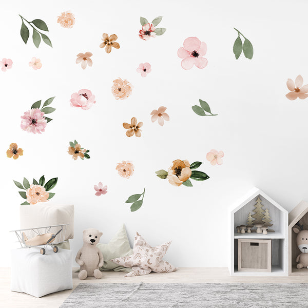 Enchanted Floral Wall Art Decals / Removable Wall Stickers