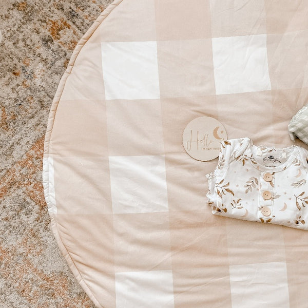 Sand Gingham Large Playmat