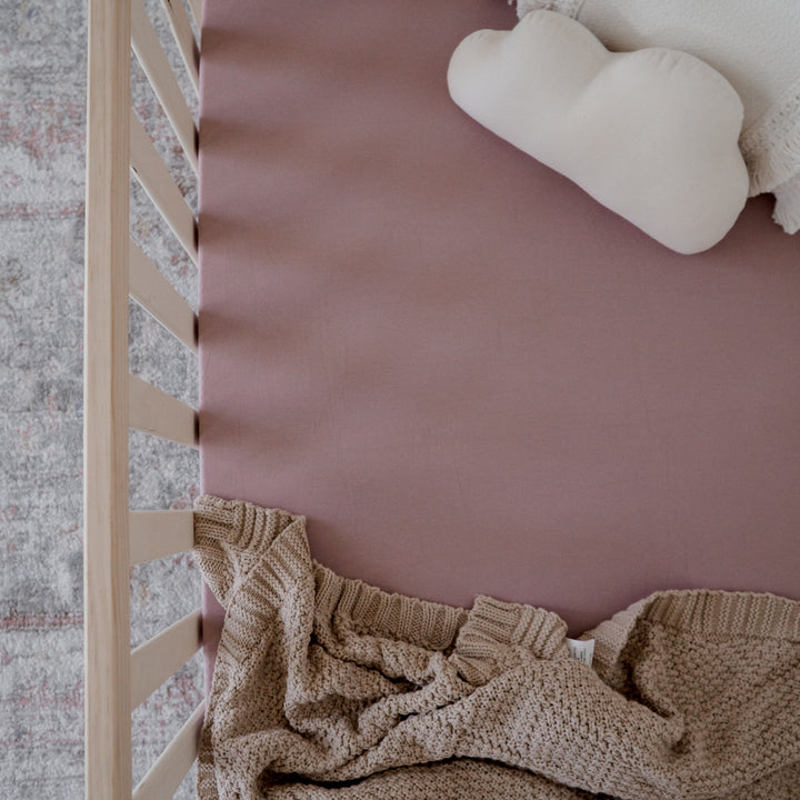 Dusty Mauve Jersey Fitted Sheet