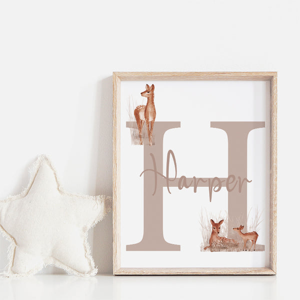 Fawn Custom Name Personalized Printable Wall Art