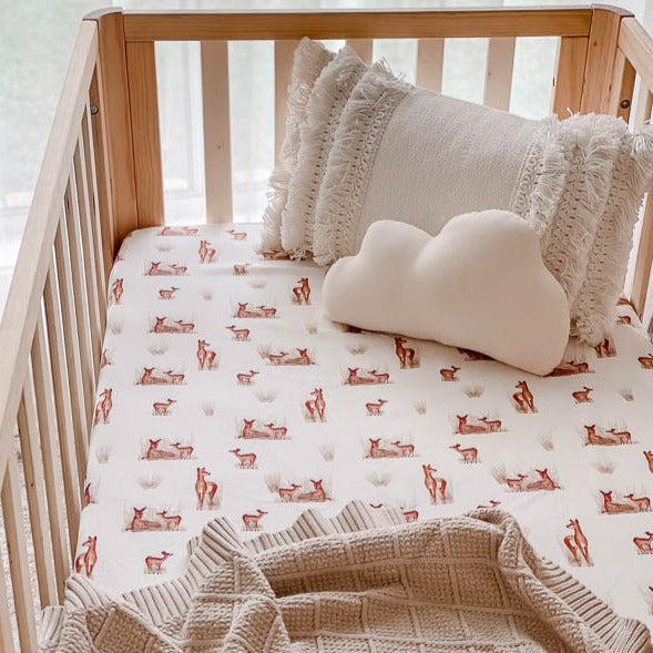 Drap-housse pour lit de bébé faon