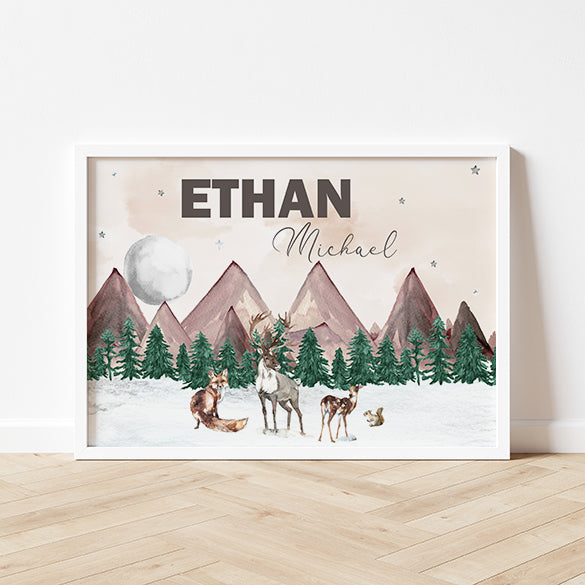 Forest Bound Custom Name Personalized Printable Wall Art
