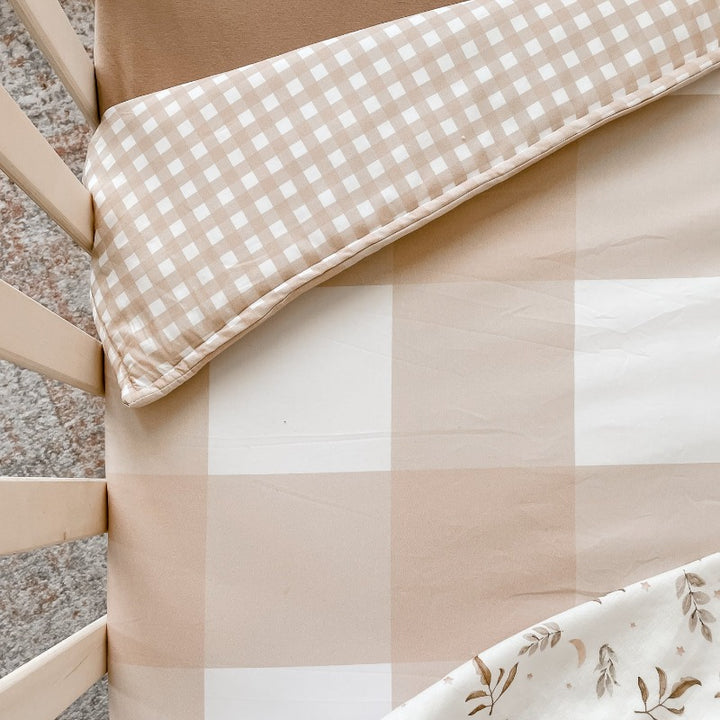 Sand Gingham Large Quilt