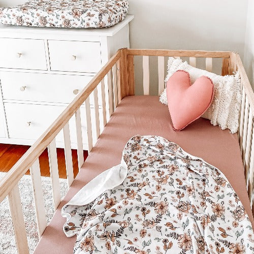 Dusty Mauve Fitted Crib Sheet