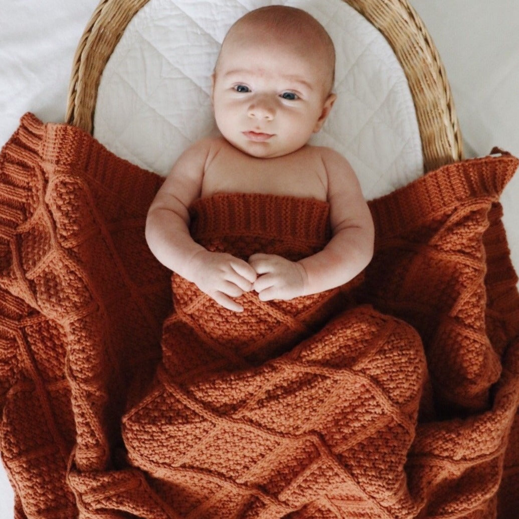 Cinnamon Knitted Blanket