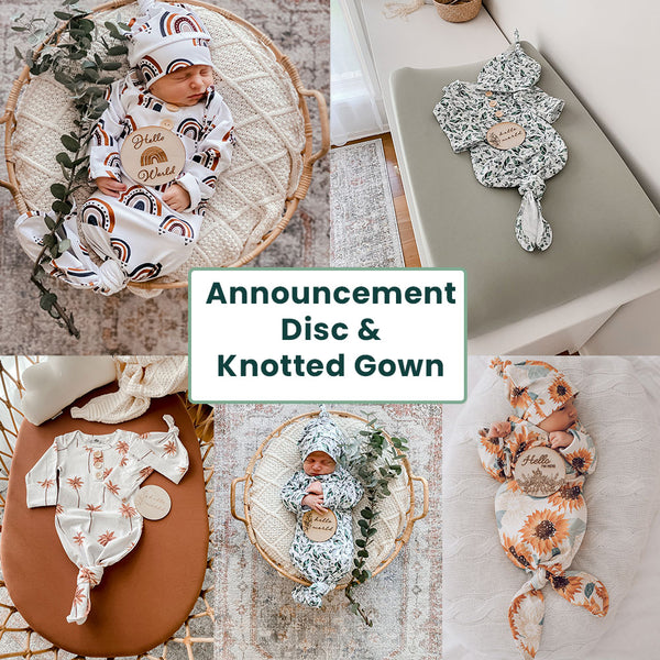 Announcement Disk & Knotted Gown Sets