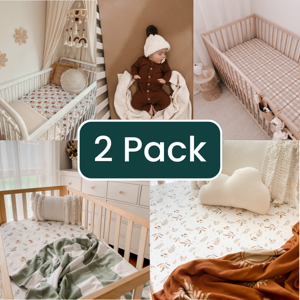 2 PACK Fitted Crib Sheet