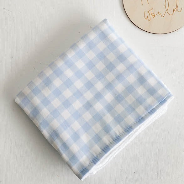 Cornflower Gingham Burp Cloth