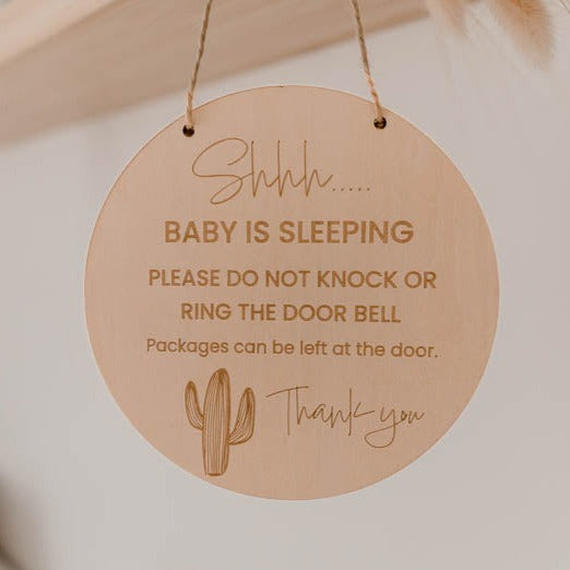Cactus Sleeping Baby Door Hanging Disc