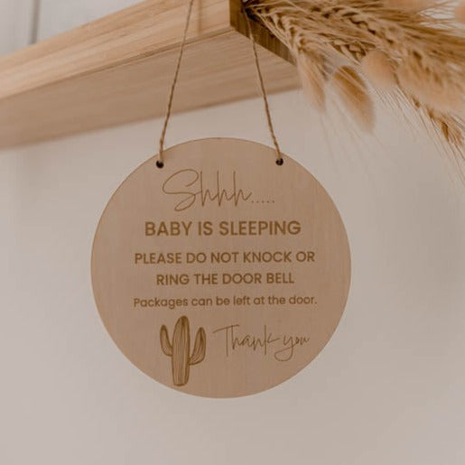 Cactus Sleeping Baby Door Hanging Disc