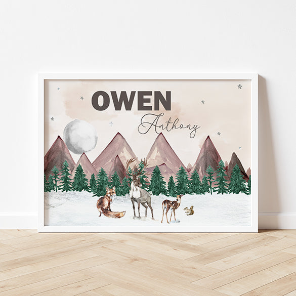 Forest Bound Custom Name Personalized Printable Wall Art
